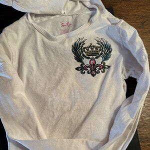 Kids (Girls) White Longsleeve with Hood